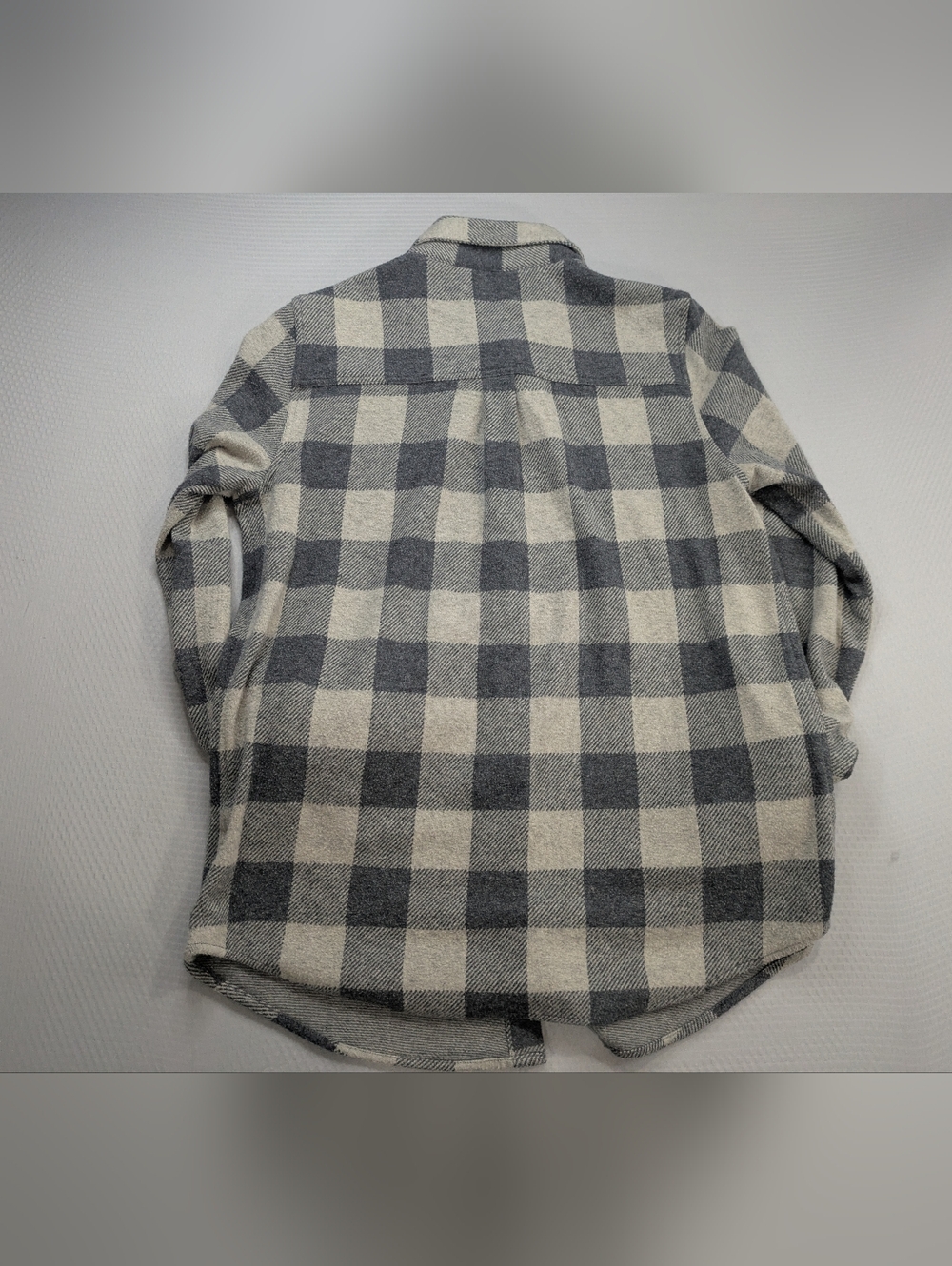 Faherty Legend Sweater Shirt Womens M Gray/Beige Buffalo Check Plaid WKF2107-TCB - Picture 5 of 7